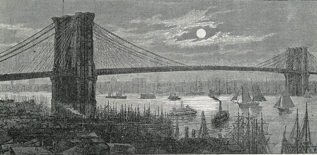 Brooklyn Bridge, New York av Unknown artist