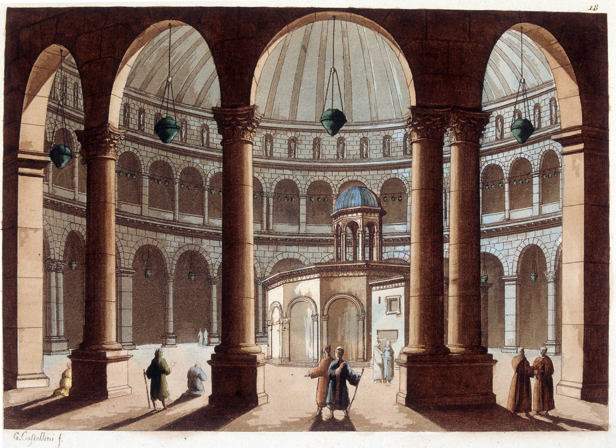 Den hellige gravs kirke, Palestina. I "" Le costume ancien et moderne"" av Unknown artist