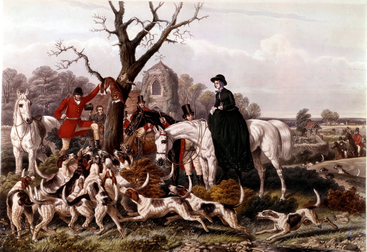 The Fox Hunt Engraving av John Frederick Herring (1795-1865) av Unknown artist