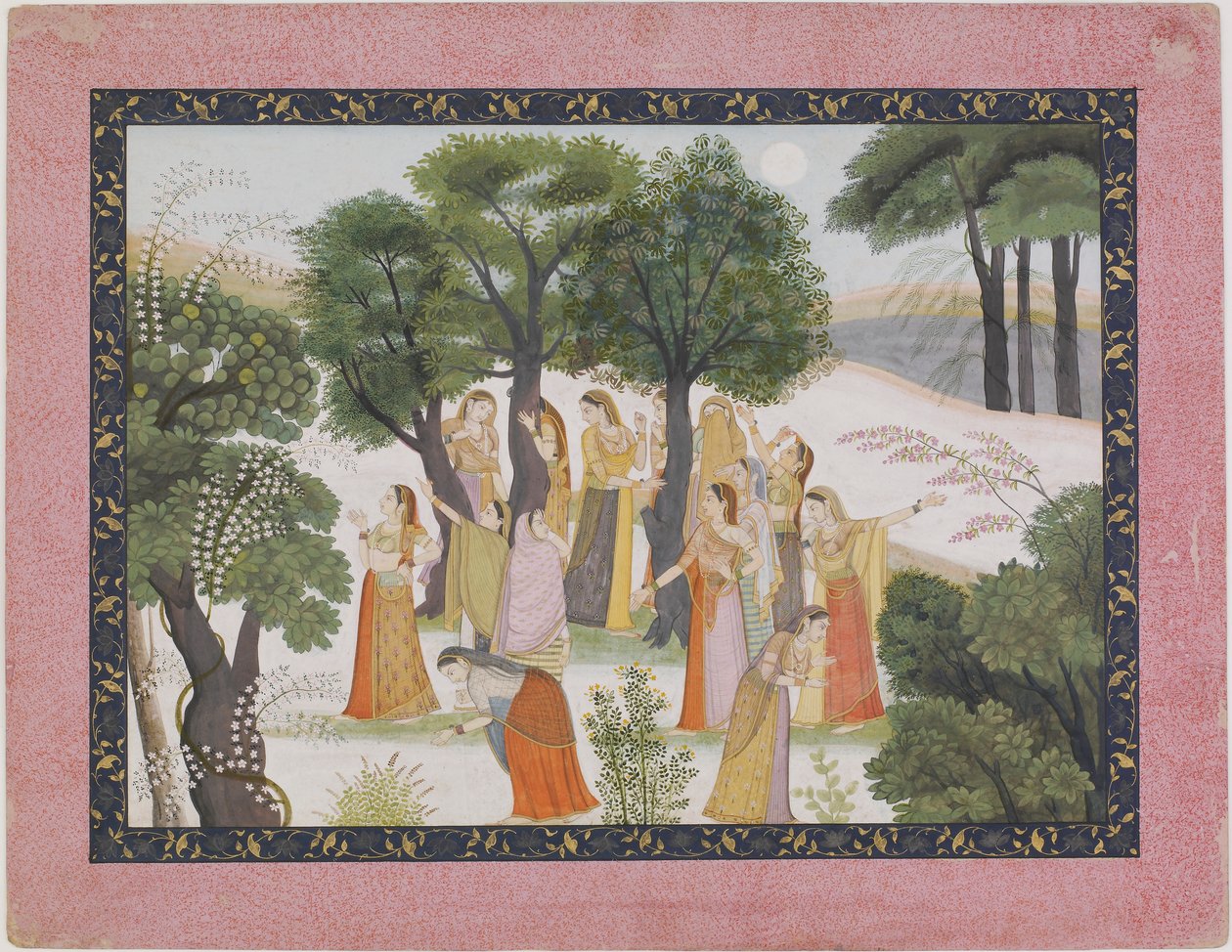 Gopis-søket etter Krishna fra en <em>Bhagavata Purana</em> av Unknown artist