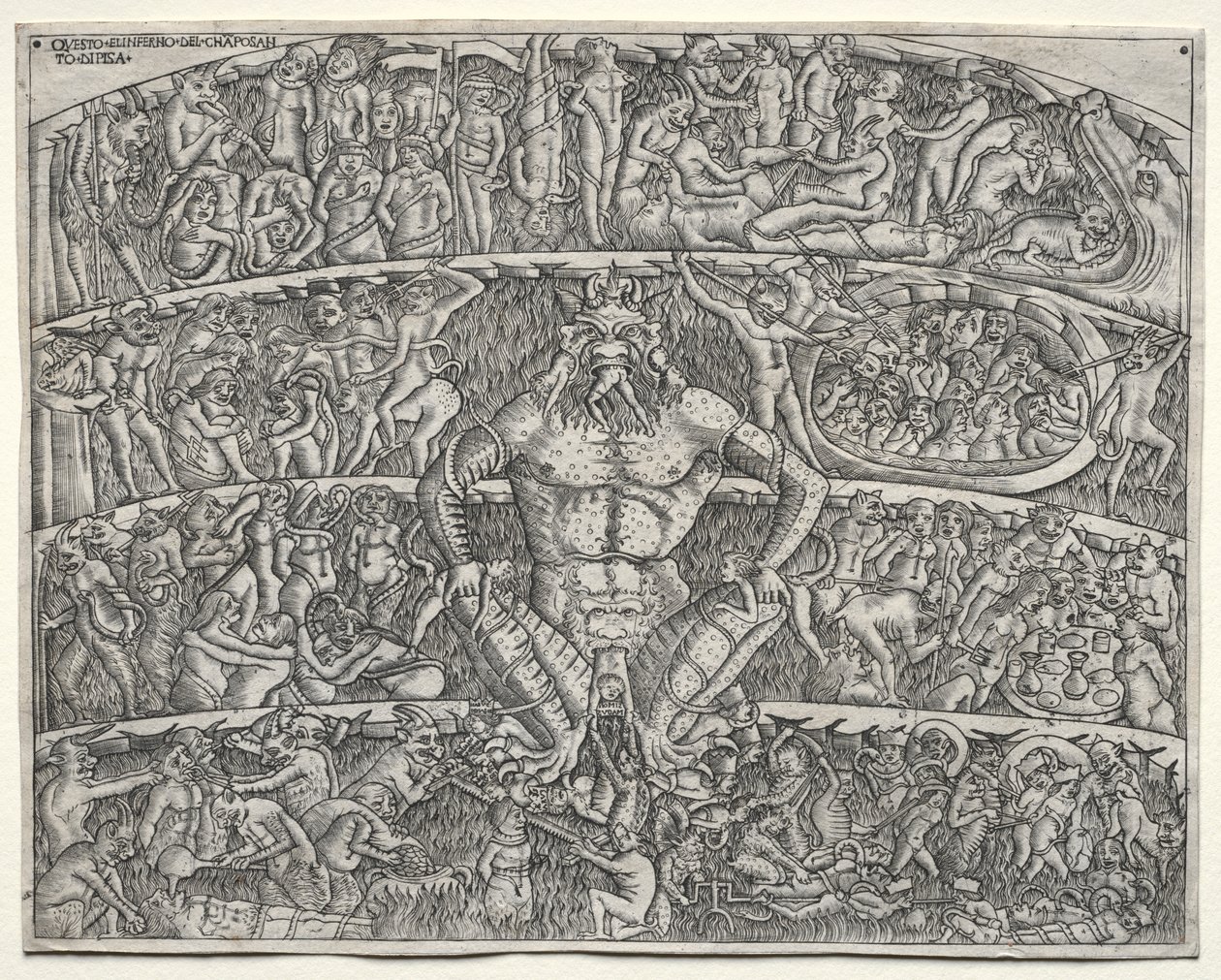Infernoet ifølge Dante, etter fresken i Campo Santo i Pisa av Unknown artist