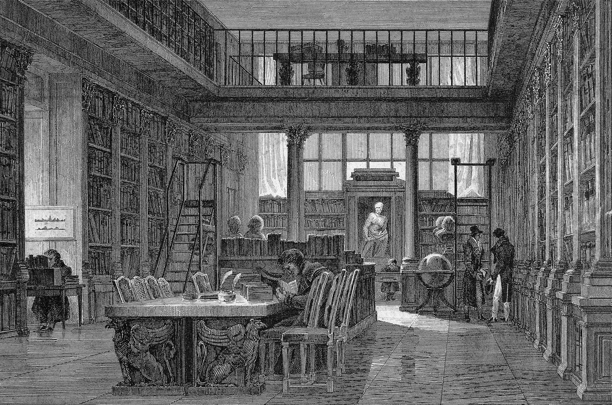 Institut de France i Paris - lesesal til INSTITUTE DE FRANCE - av Unknown artist