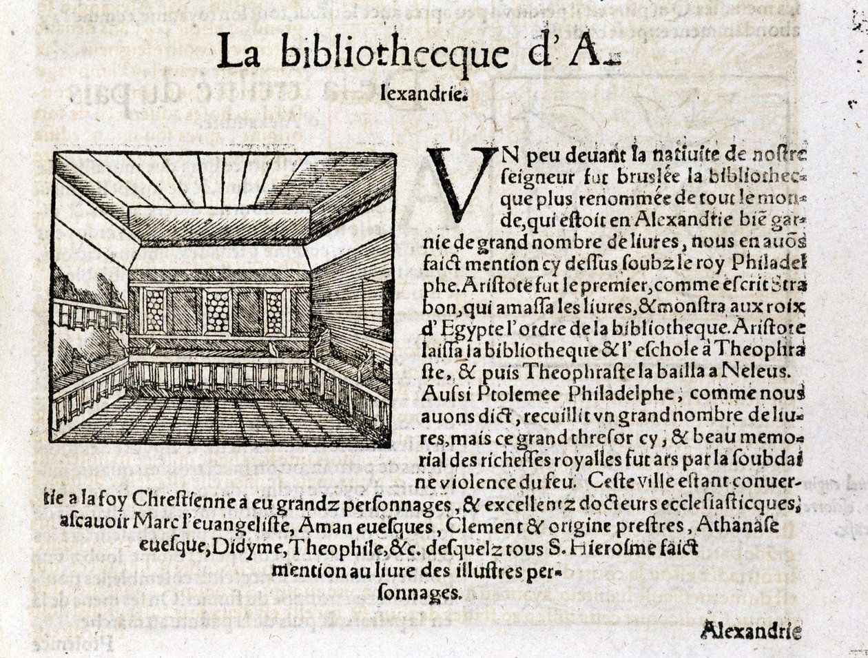 Biblioteket i Alexandria - i "" Universal Cosmography "" av Unknown artist