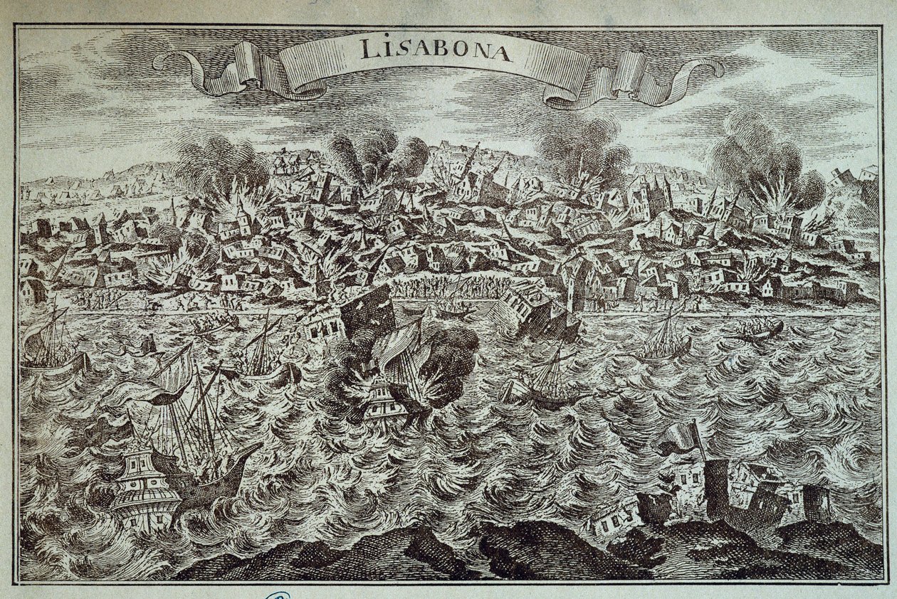 Jordskjelvet i Lisboa i 1755. av Unknown artist