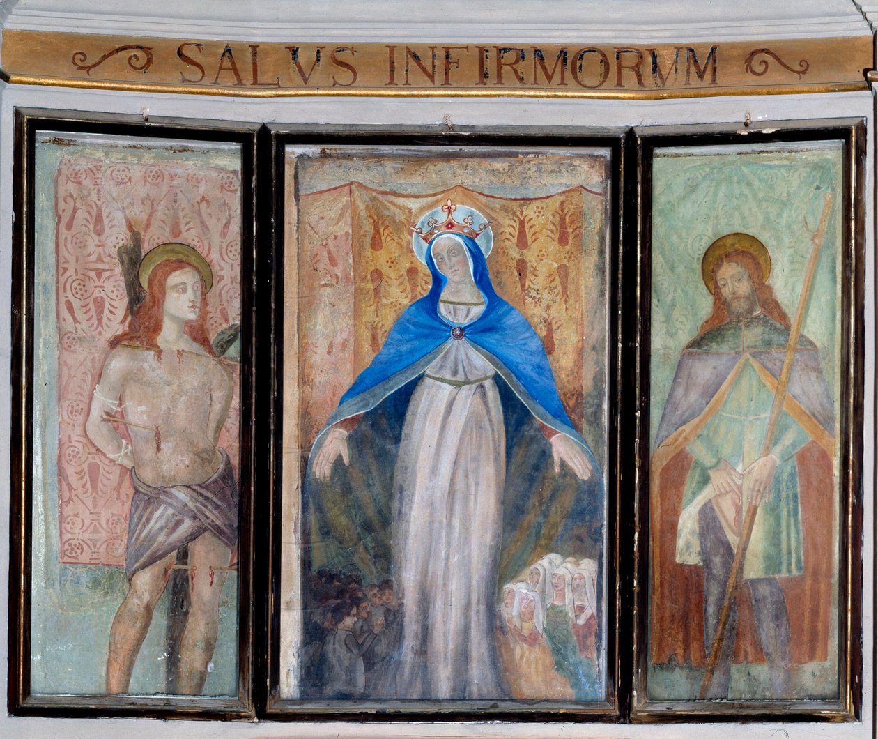 Madonnaen, Saint Sebastian og Saint Roch (fresco av Unknown artist