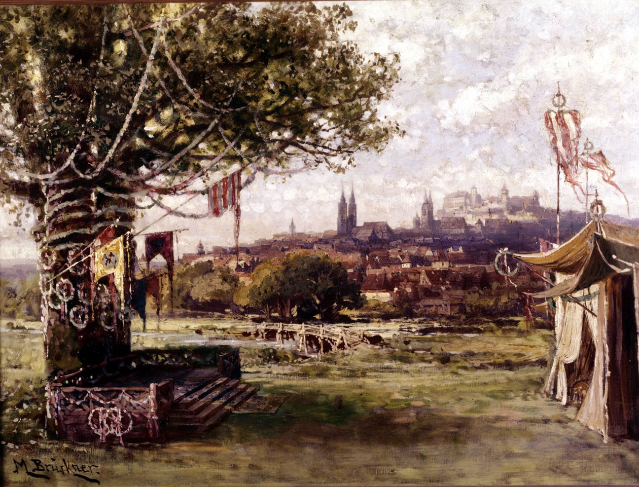 The Master Singers of Nuremberg (Die Meistersinger von Nürnberg), opera skapt av Richard Wagner: scenografi av Bruckner. Wagner-museet Bayreuth. av Unknown artist