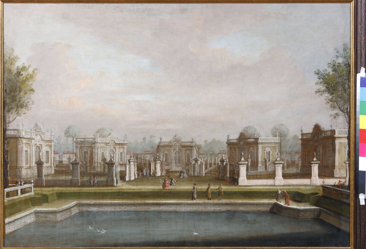 Menasjeriet i Kuskovo Palace Park av Anonymous. Olje på lerret, midten av det 18. århundre. Museum Palace Theatre Ostankino, Moskva av Unknown artist