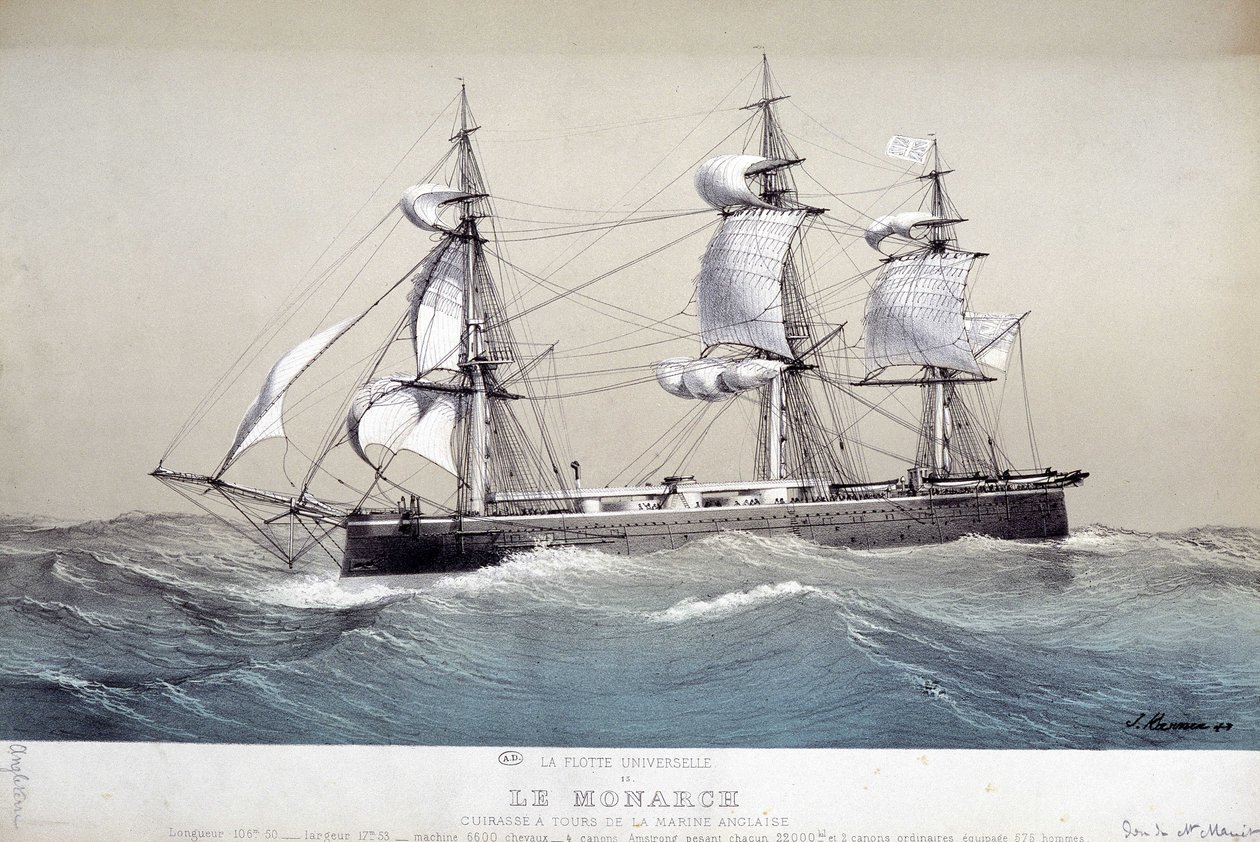The Monarch, engelsk flåte, ca 1850 av Unknown artist