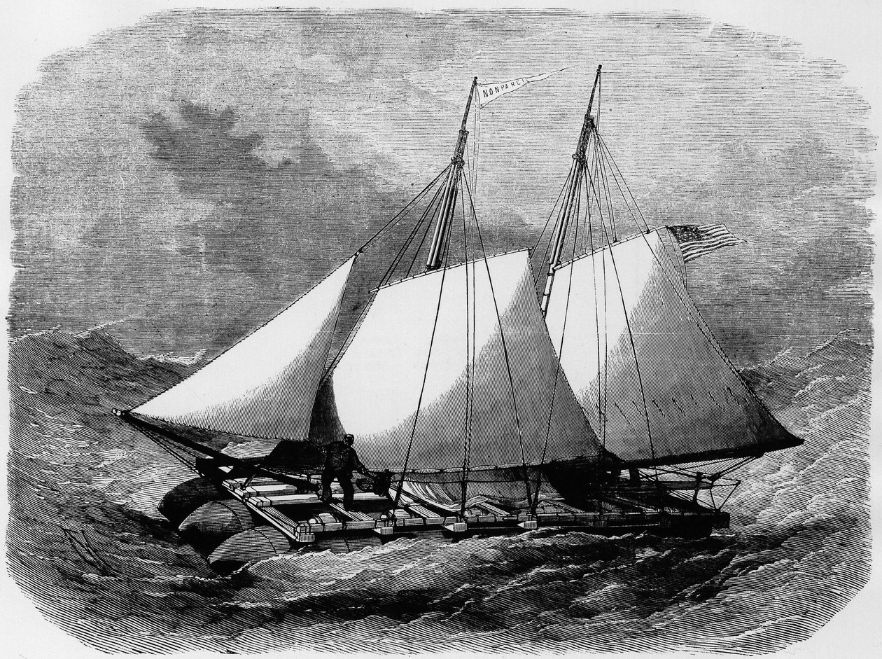 "" Nonpareil": amerikansk livbåt, bygget av gummi, og som krysset Atlanterhavet, det er en modell som ble stilt ut i Mars-feltet - i "" grand Album de l