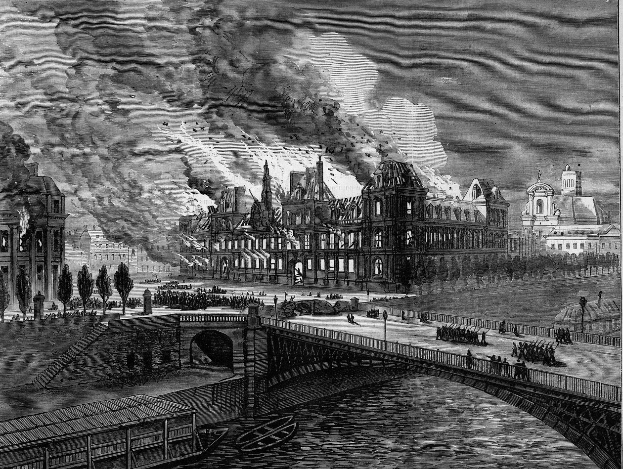Pariserkommunen i 1871. Brann i rådhuset 24. mai av Unknown artist