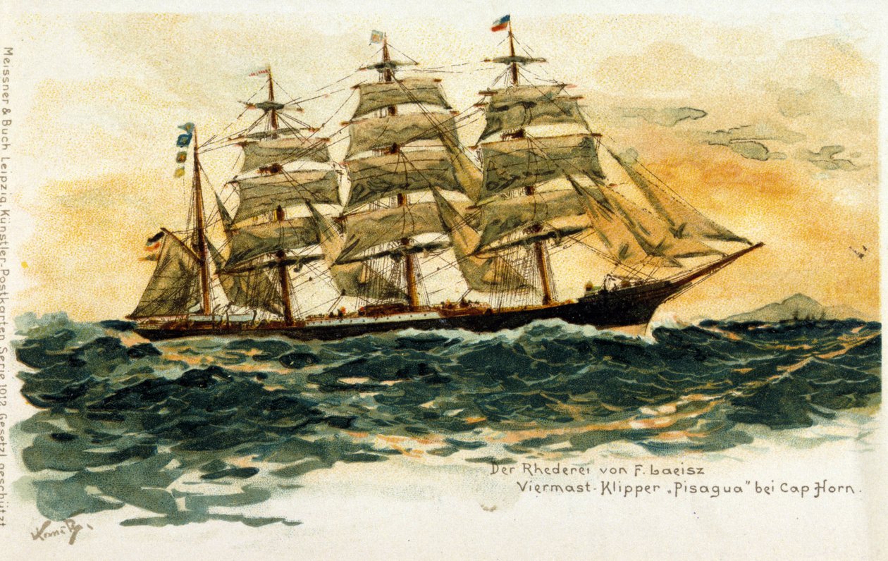 Pisagua-klippet ved Kapp Horn. 1800-tallsillustrasjon av Unknown artist
