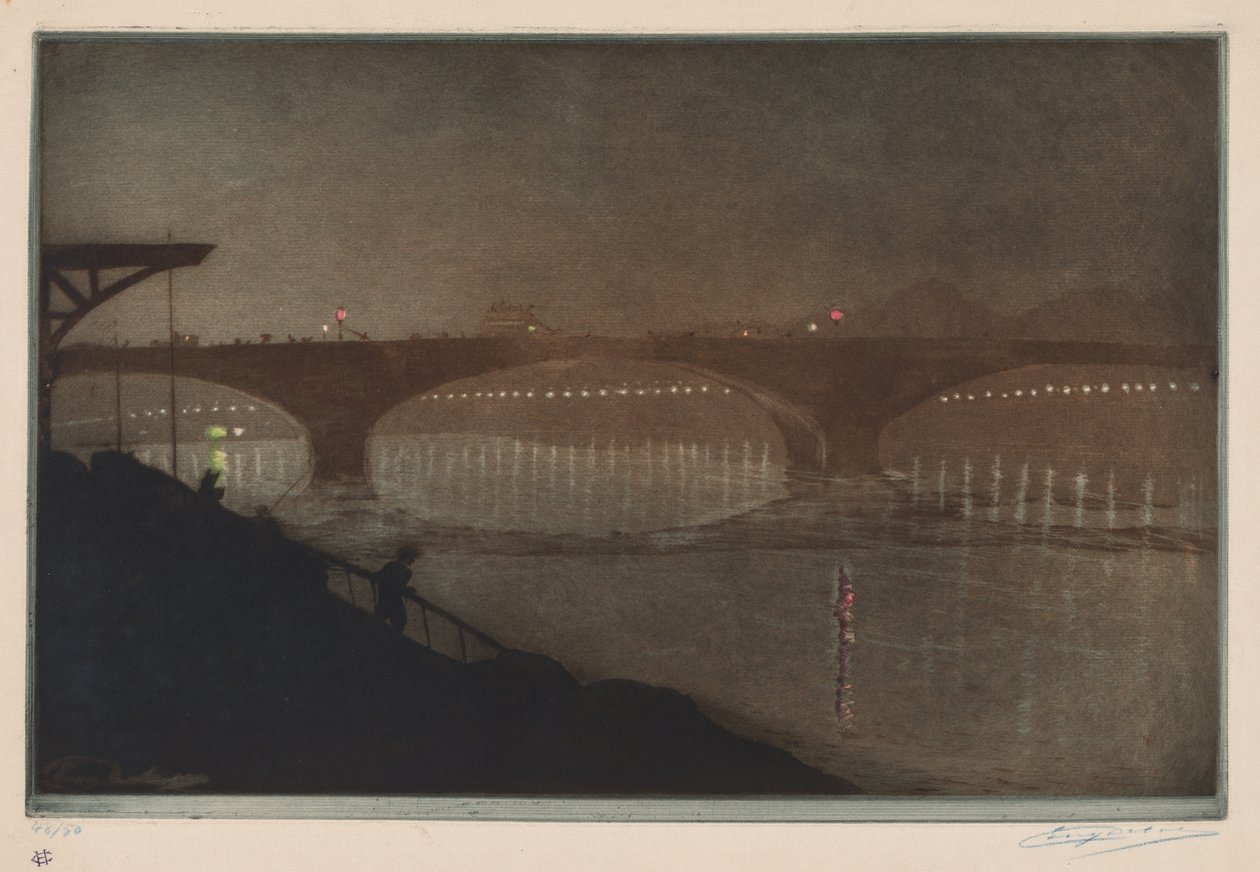 Solferino-broen: nattlig effekt av Unknown artist