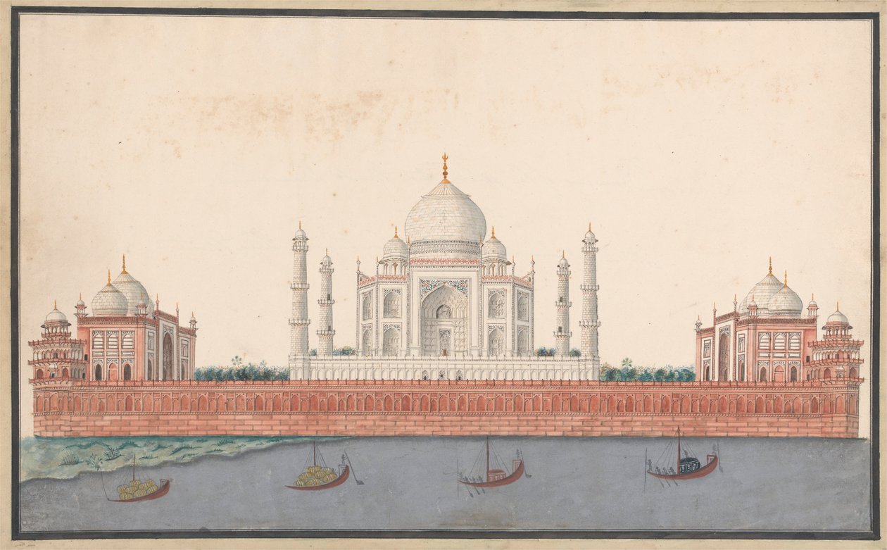 Taj Mahal fra elven av Unknown artist