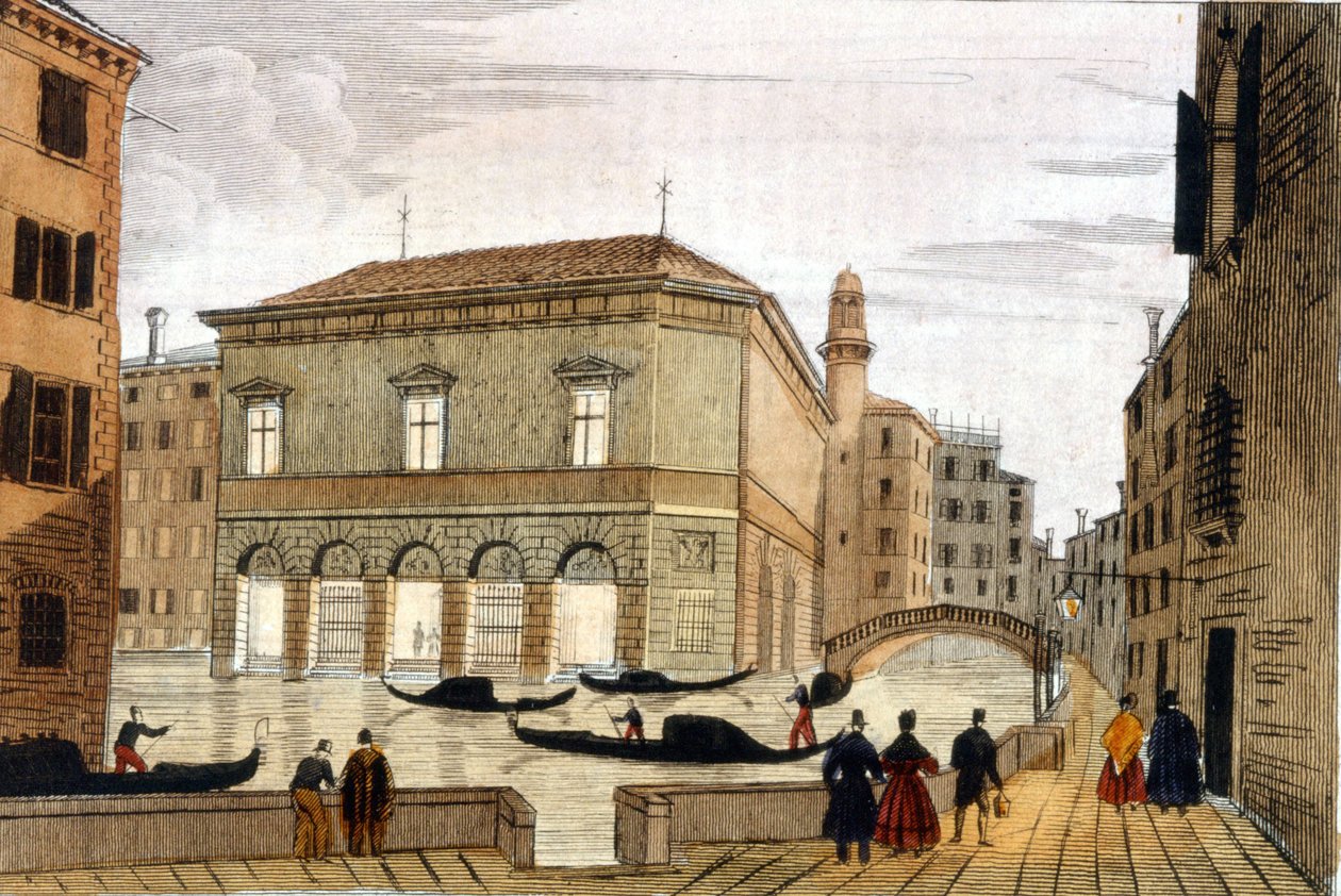 Teateret "La Fenice"" i Venezia. Gravering fra slutten av 1700-tallet. av Unknown artist