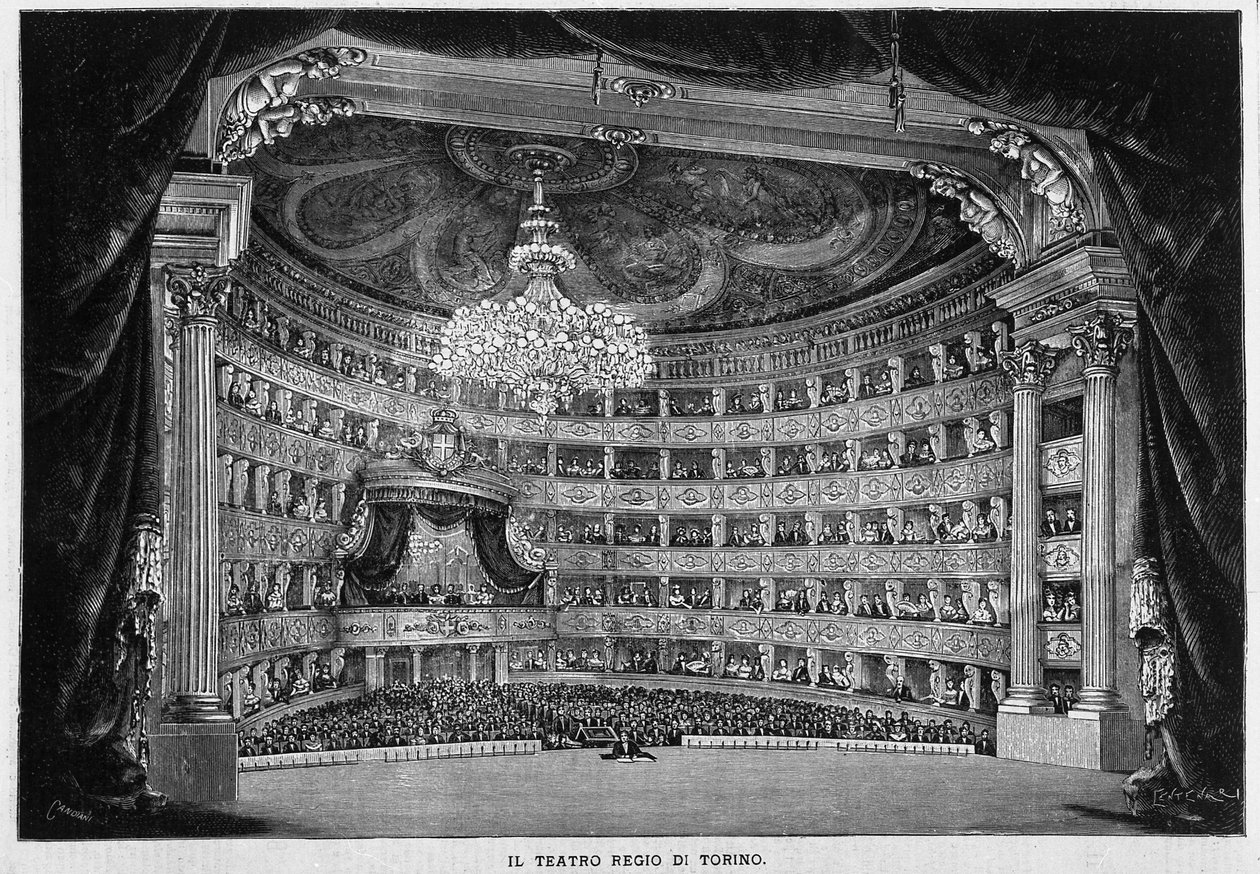 Theatre Regio i Torino i 1800. av Unknown artist