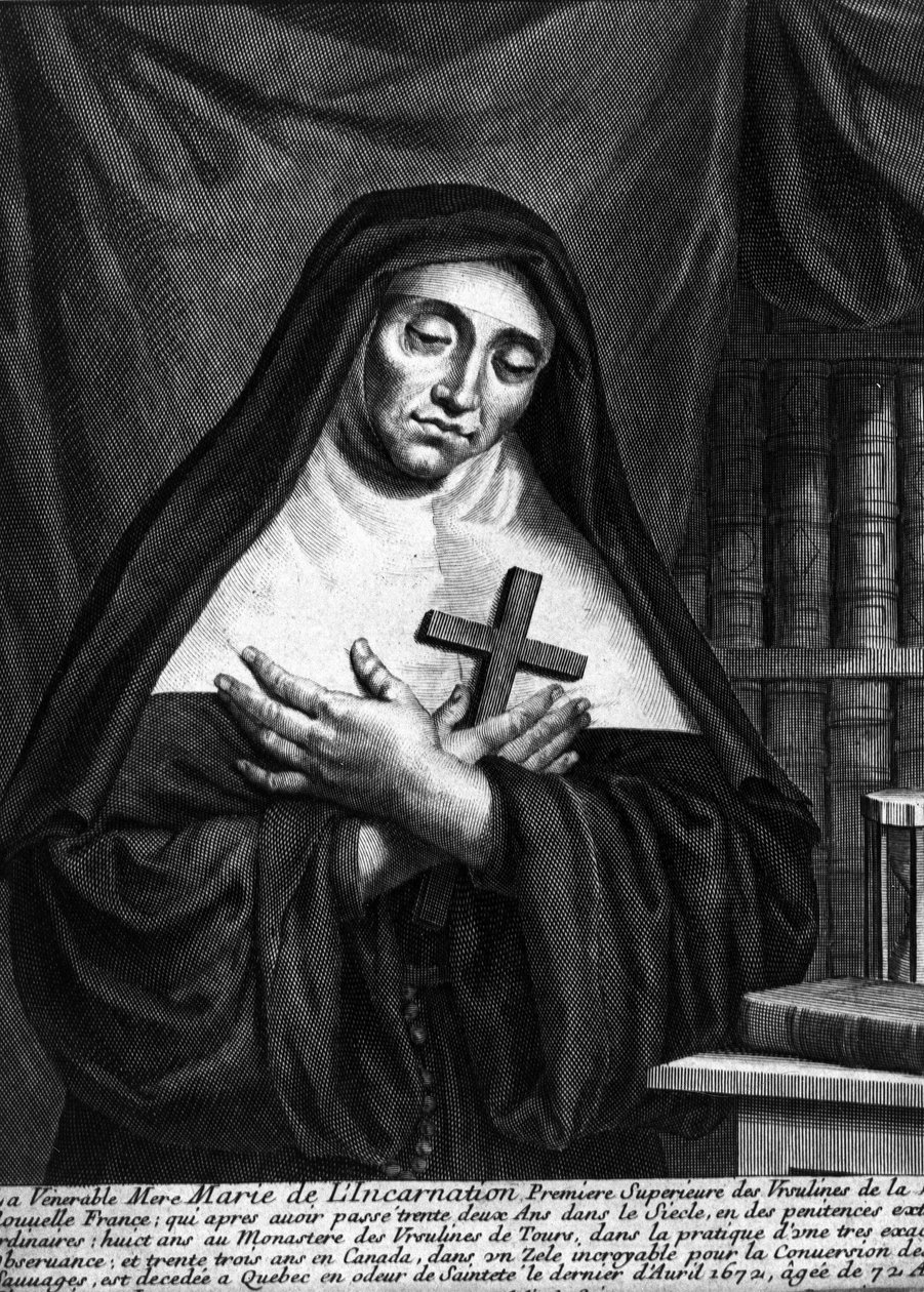 Den ærverdige mor Maria av inkarnasjonen. av Unknown artist