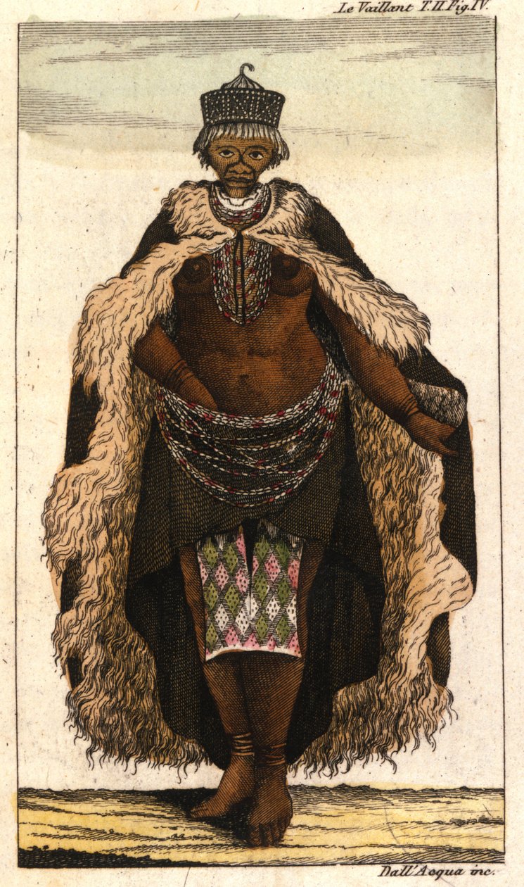 Venus Hottentote, Bochiman kvinne (The Hottentot Venus) gravering fra en reisebok fra 1820. Milanese . av Unknown artist