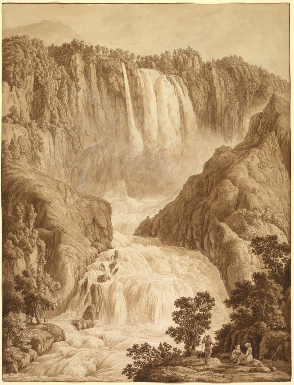 Fossen i Marmore ved Terni av Unknown artist