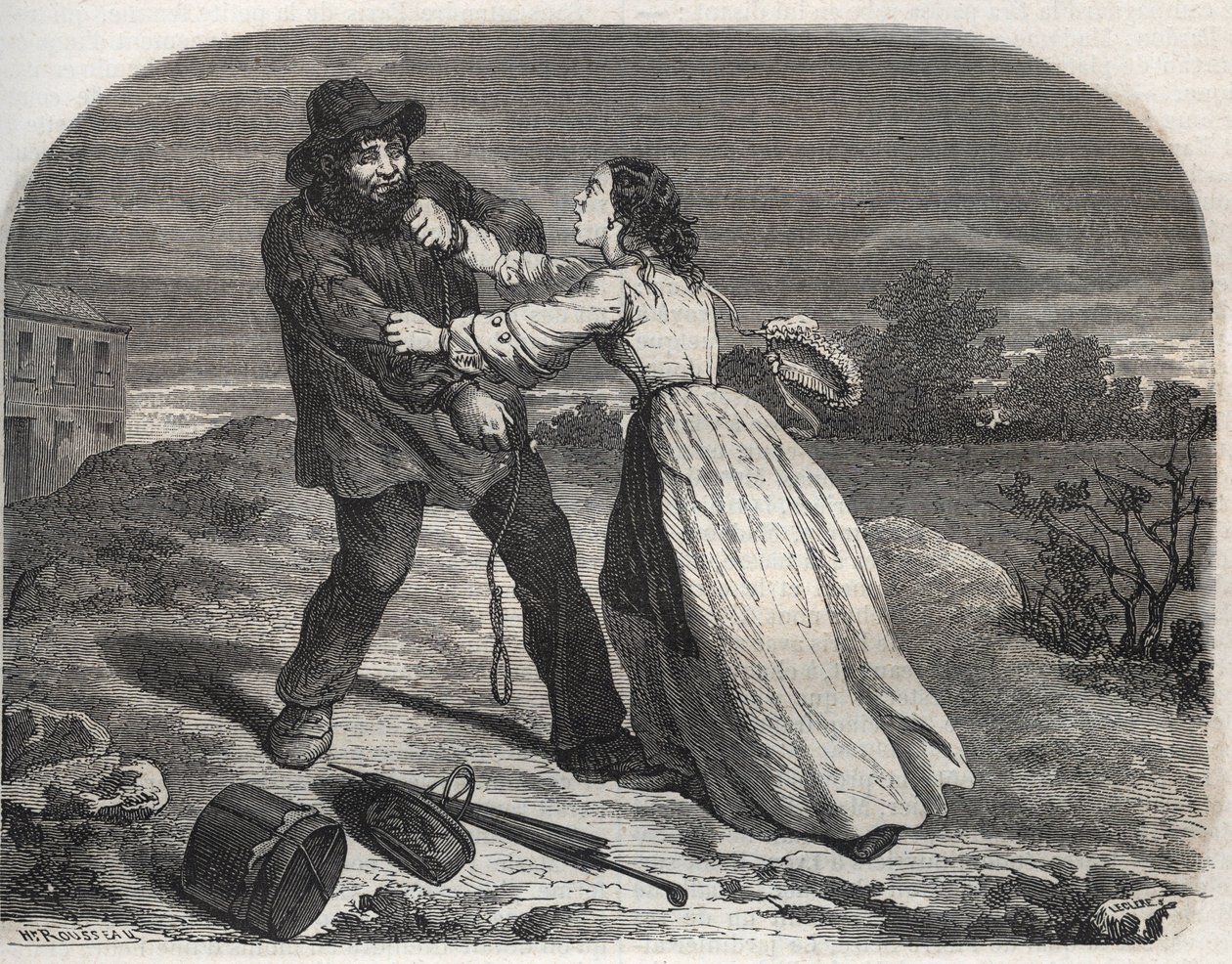 Attentatmannen til den gode Martin Dumollard (1810-1862) seriemorderen på 1800-tallet, i Ain av Unknown artist