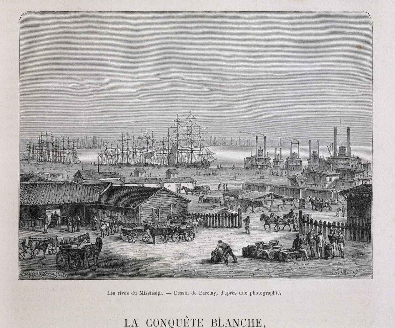 Bredden av Mississippi - i “” Le tour du monde””, 2. sem. 1876 av Unknown artist