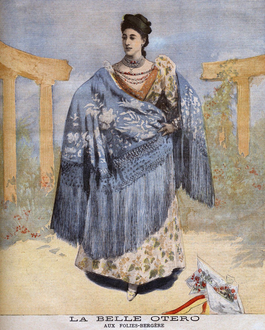 The beautiful Otero at the Folies-Bergères in 1894 av Unknown artist