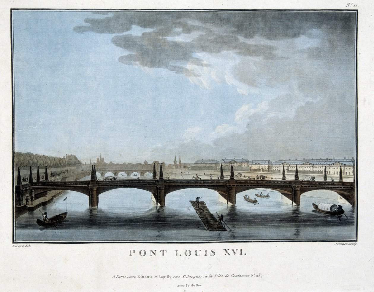 Broen Louis XVI - gravering av Unknown artist