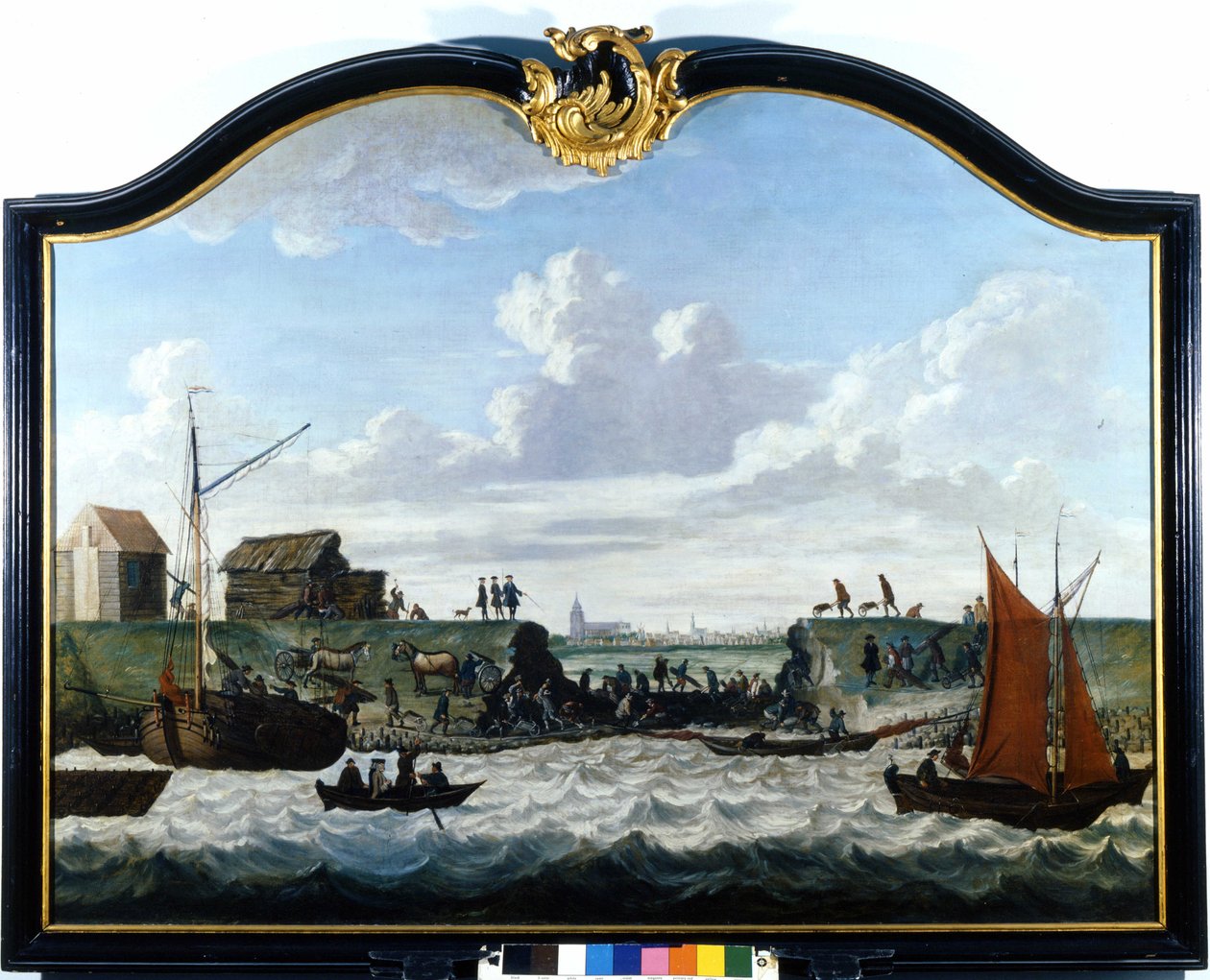 Dammen til Zierikzee. Anonymt maleri fra 1700-tallet. Zierikzee Wastenday Siloten, Duiveland av Unknown artist