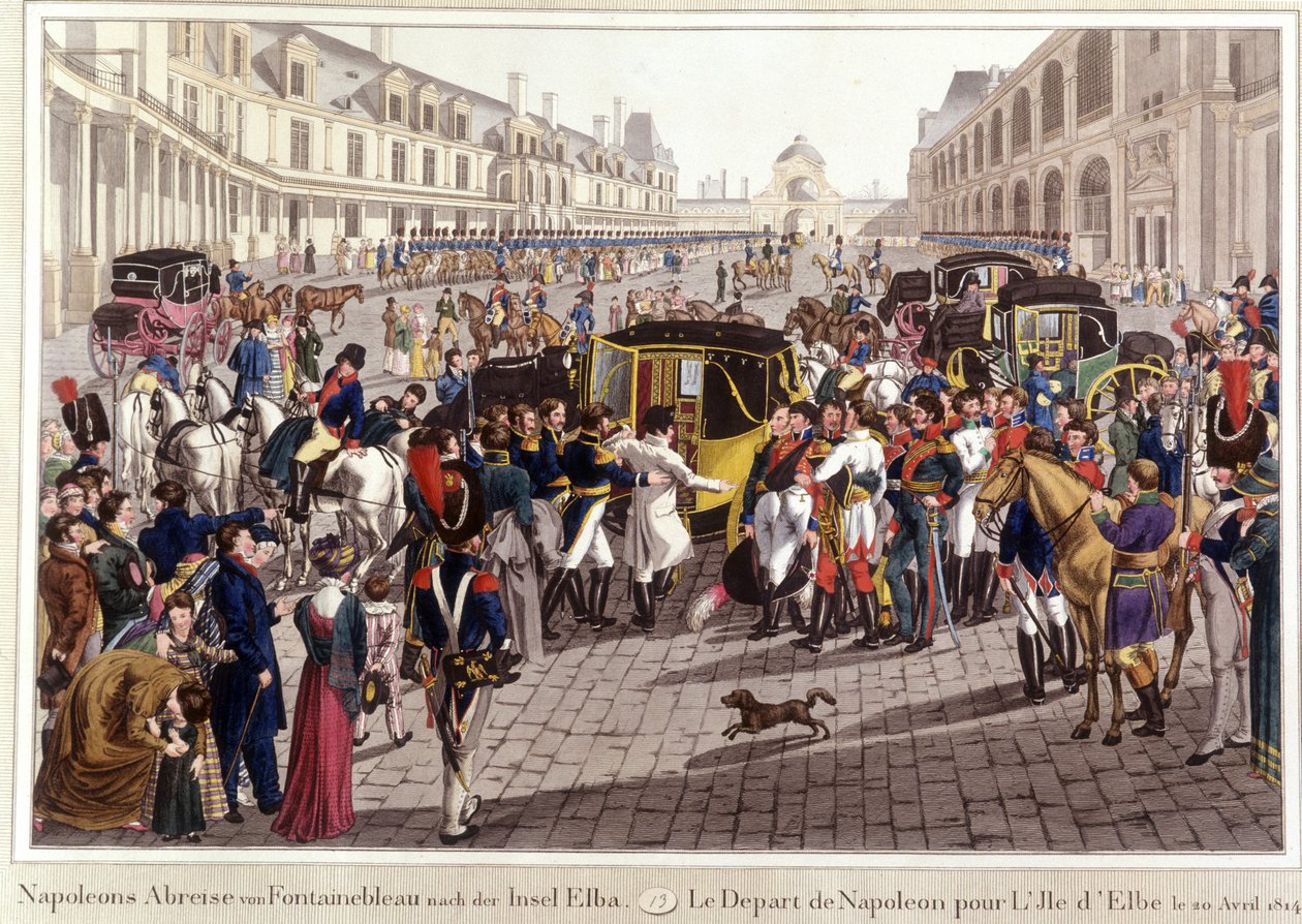 Avgangen fra Napoleon til Elba 20. april av Unknown artist