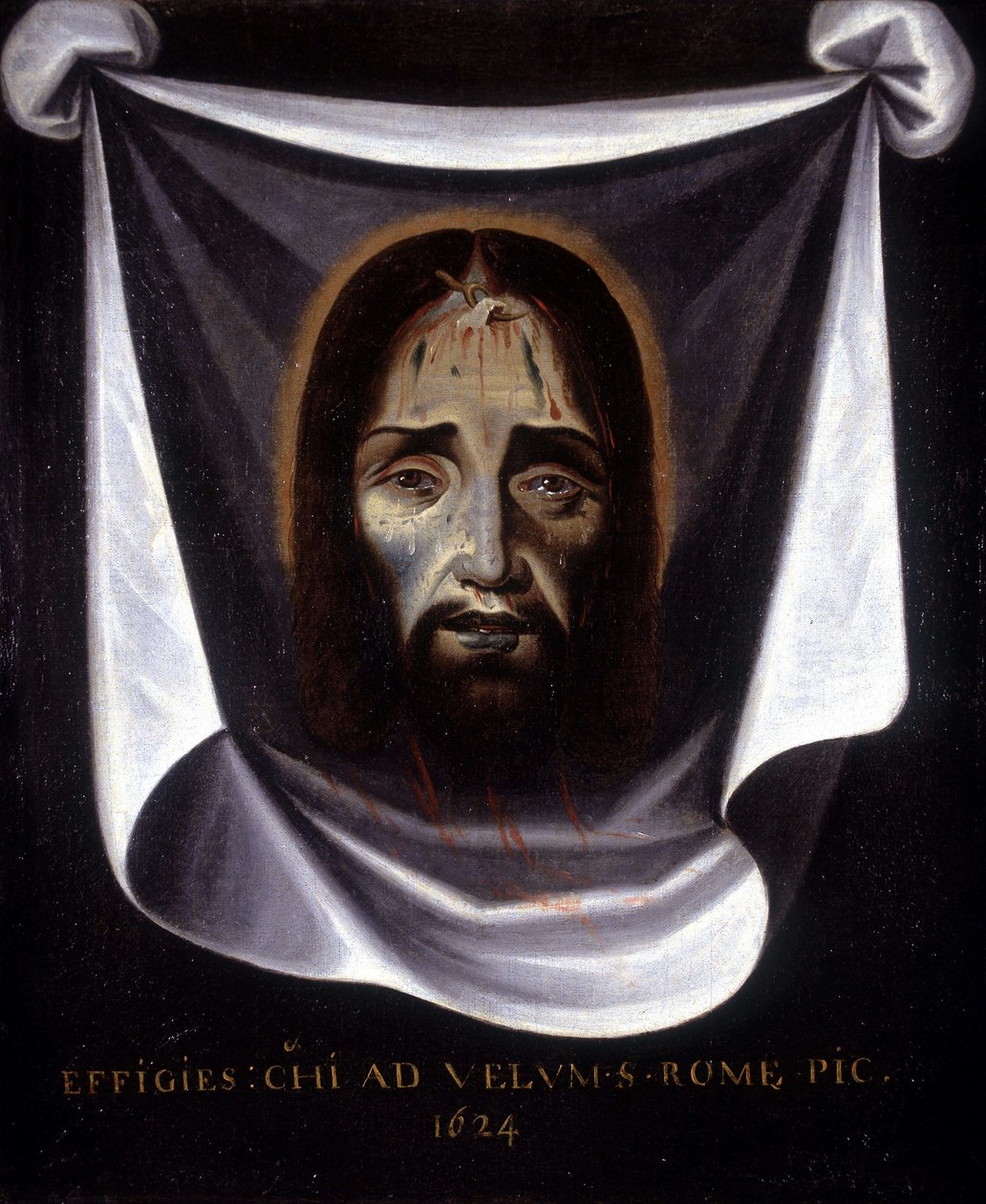Kristusbildet malt fra lerretet som er bevart i St. Sylvestre-kirken i Roma av Unknown artist