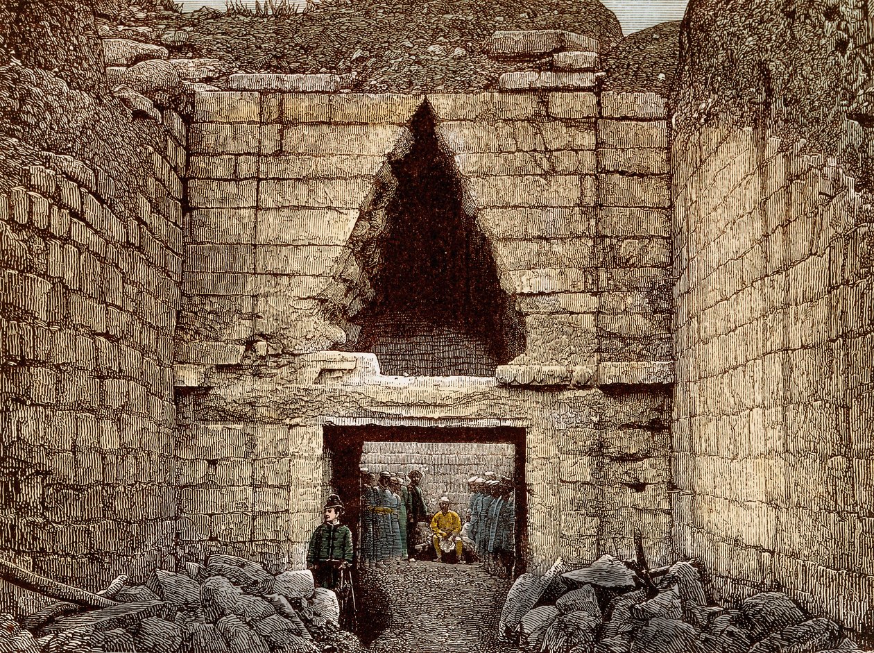 The excavations at Mycenes led by Heinrich Schliemann (1822-1890) - The lion