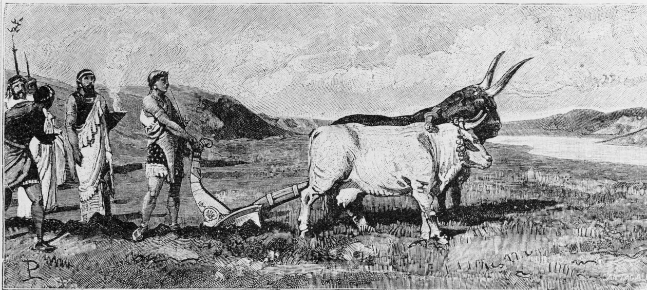 Grunnlaget for Roma. 1800-talls gravering. av Unknown artist