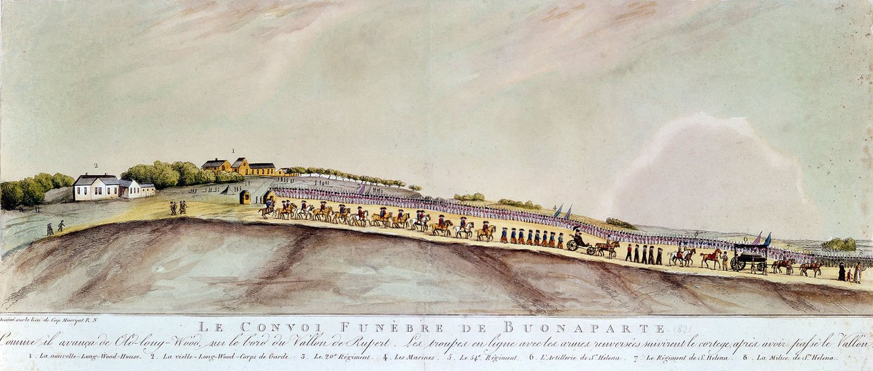 Begravelseskonvoien fra Bonaparte til St. Helene. 1821. av Unknown artist