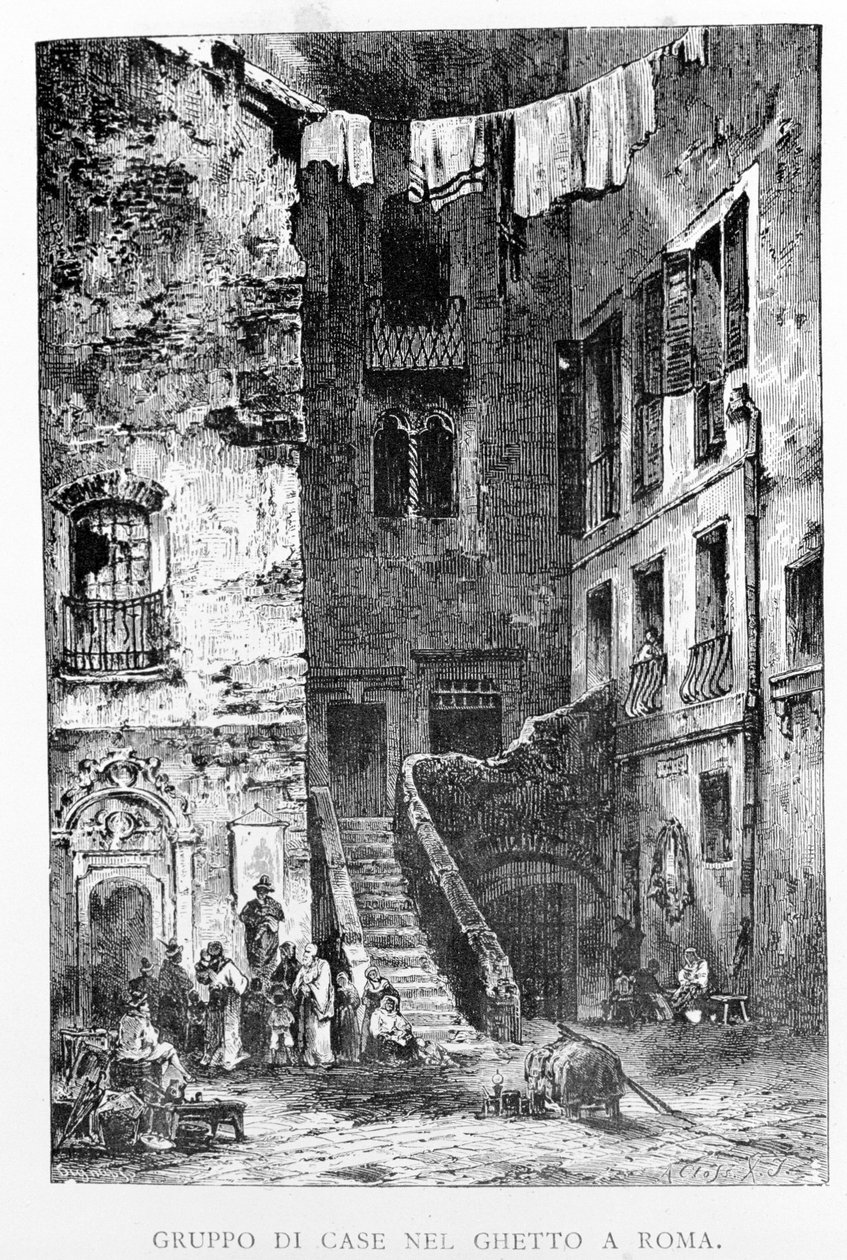 Ghettoen i Roma på 1800-tallet. av Unknown artist