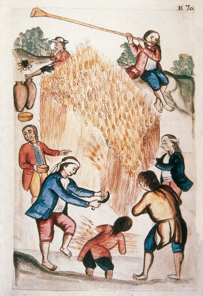 Høsten, fra boken "Trujillo of Peru" eller "Codex Martinez Companion", av Baltazar Martinez Companion og Bujanda, biskop av Trujillo (1782-1785) av Unknown artist