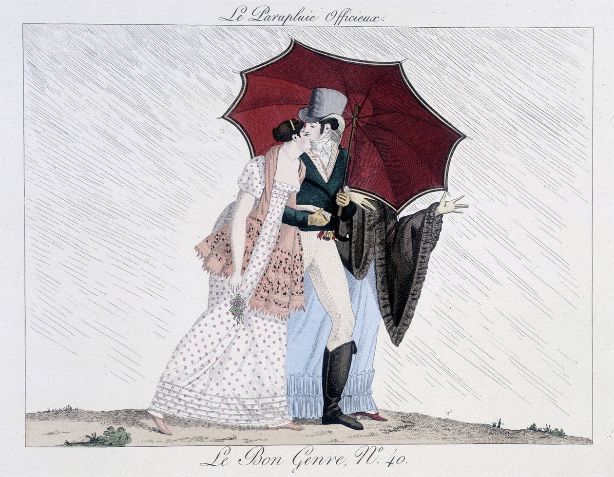 Den uformelle paraplyen - i "" Le Bon-sjangeren"", nr. 40, slutten av 1800-tallet av Unknown artist