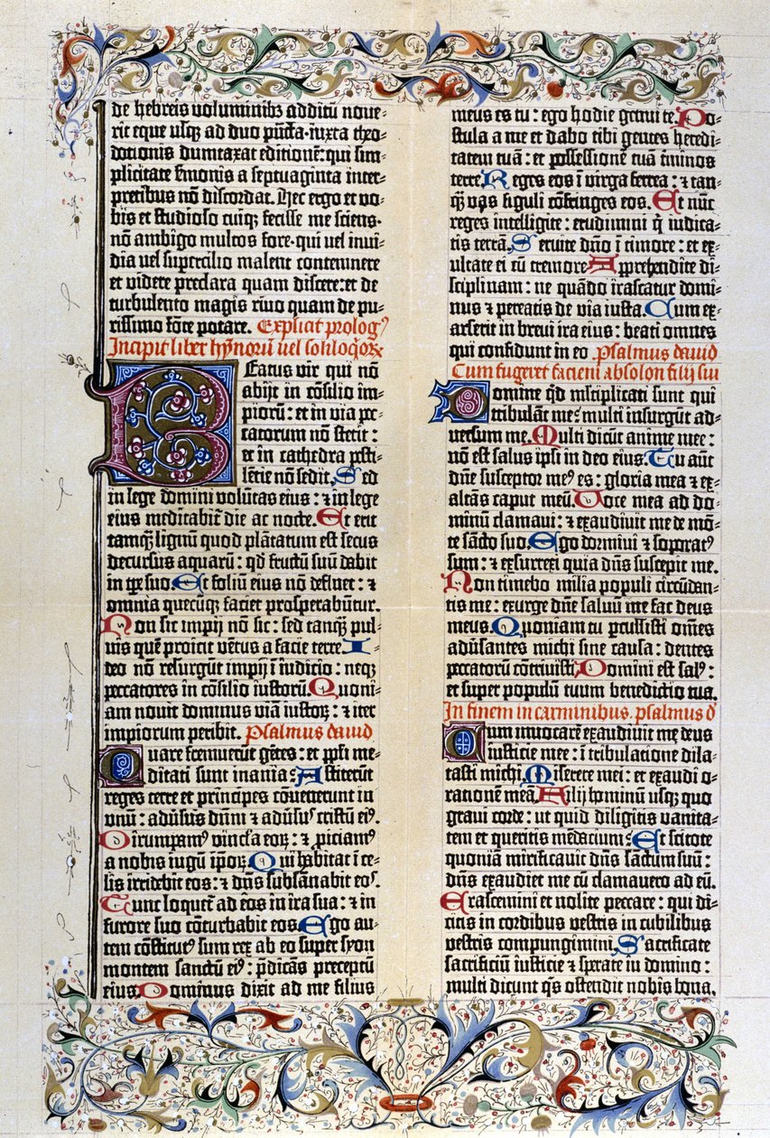 Den latinske bibelen av Gutenberg med 42 linjer - 1455. av Unknown artist
