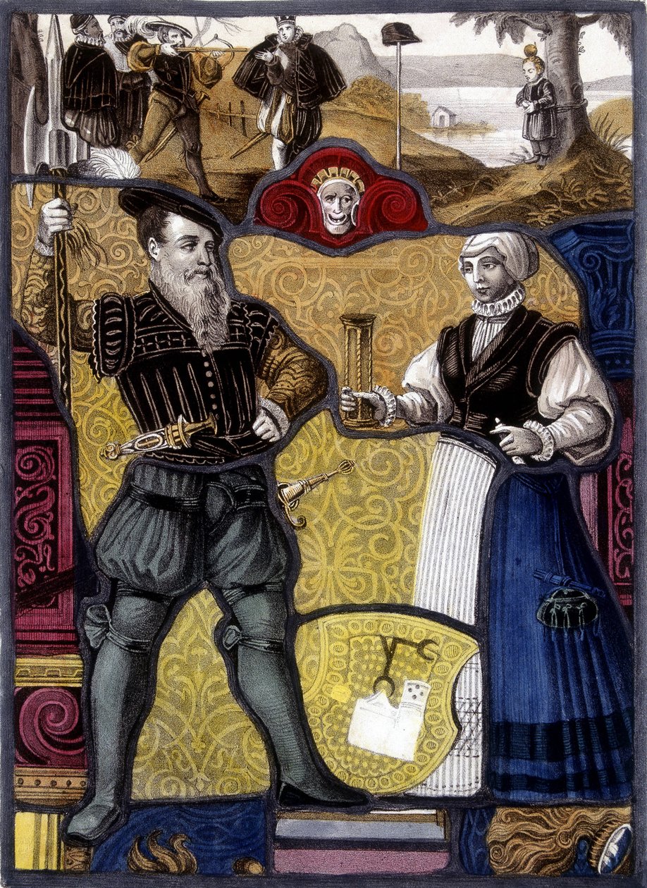 Legenden om Guillaume Tell. (William Tell) Gravering fra sveitsisk farget glass, sent på 1500-tallet. av Unknown artist