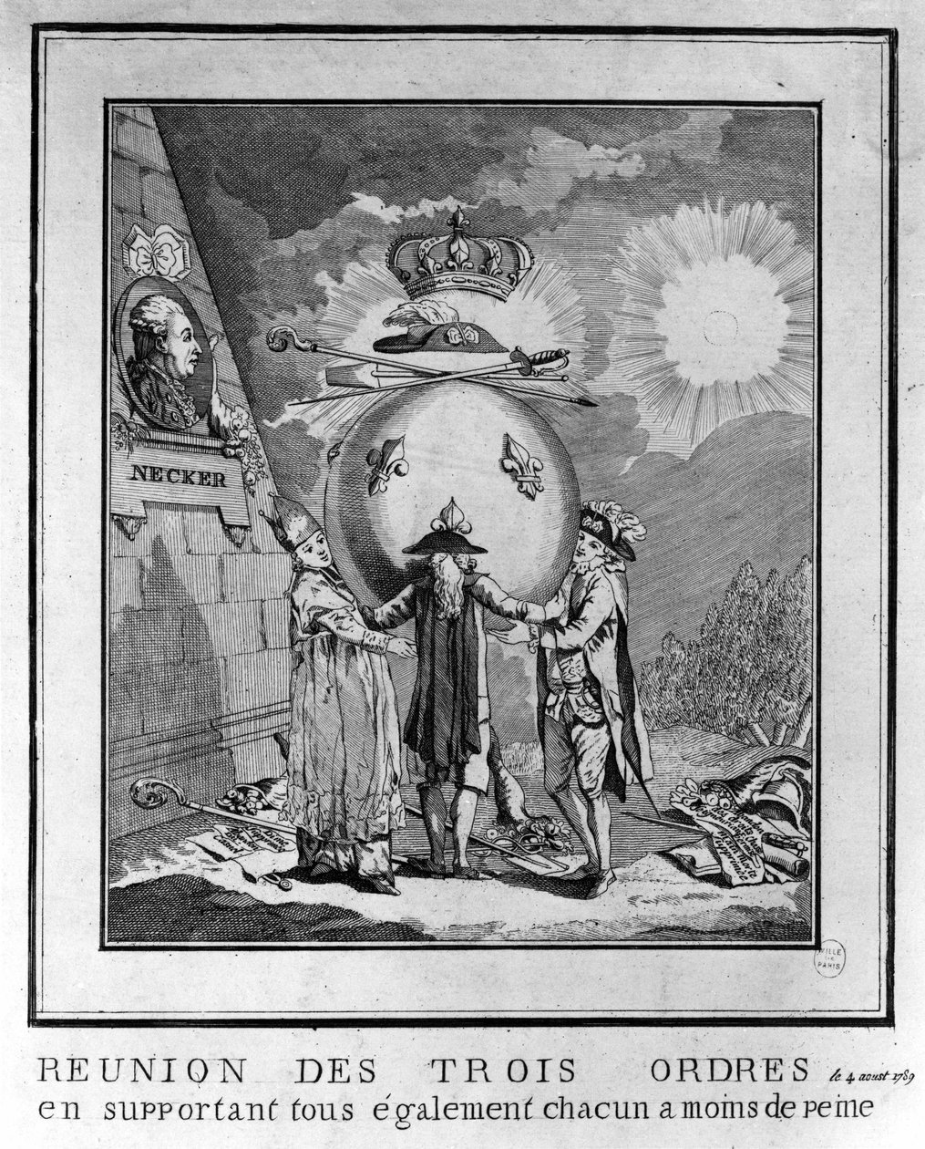 Møtet mellom de tre ordenene, 4. august av Unknown artist