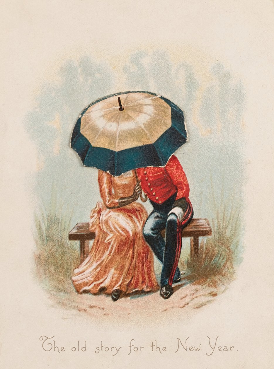‘Den gamle historien for det nye året’, nyttårskort av Unknown artist