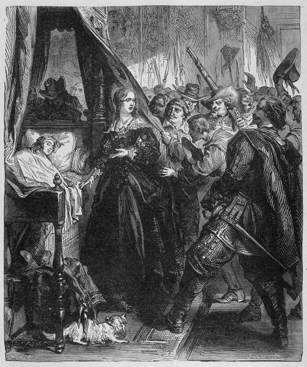 Folket (fronde) dro til det kongelige slott og ba om å få se den unge Alite-kongen (Louis XIV og Anne av Østerrike) av Unknown artist