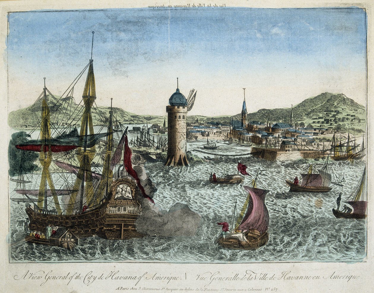 Havnahavnen og navigasjonen rundt - gravering av Unknown artist