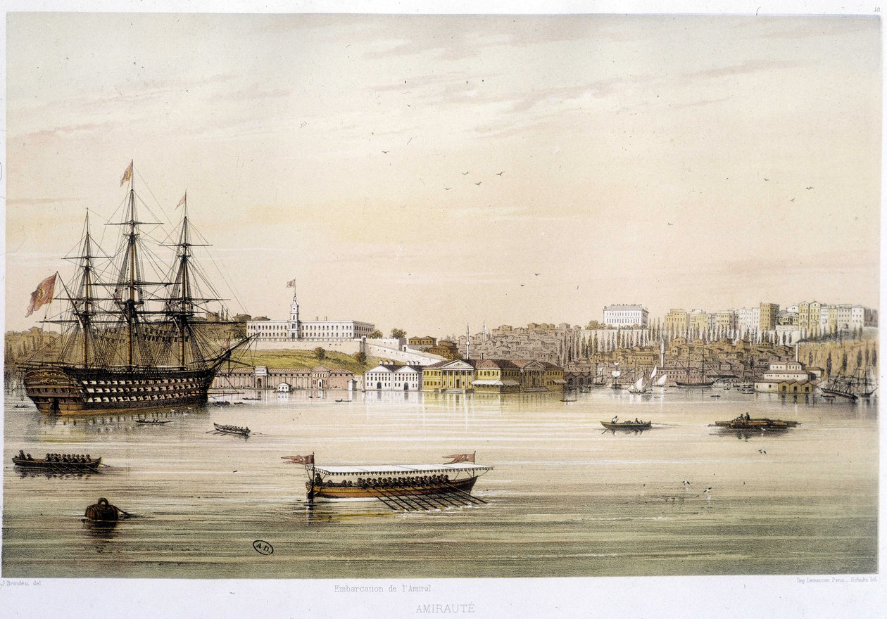 Havnen eller Admiraut i Istanbul på 1800-tallet av Unknown artist