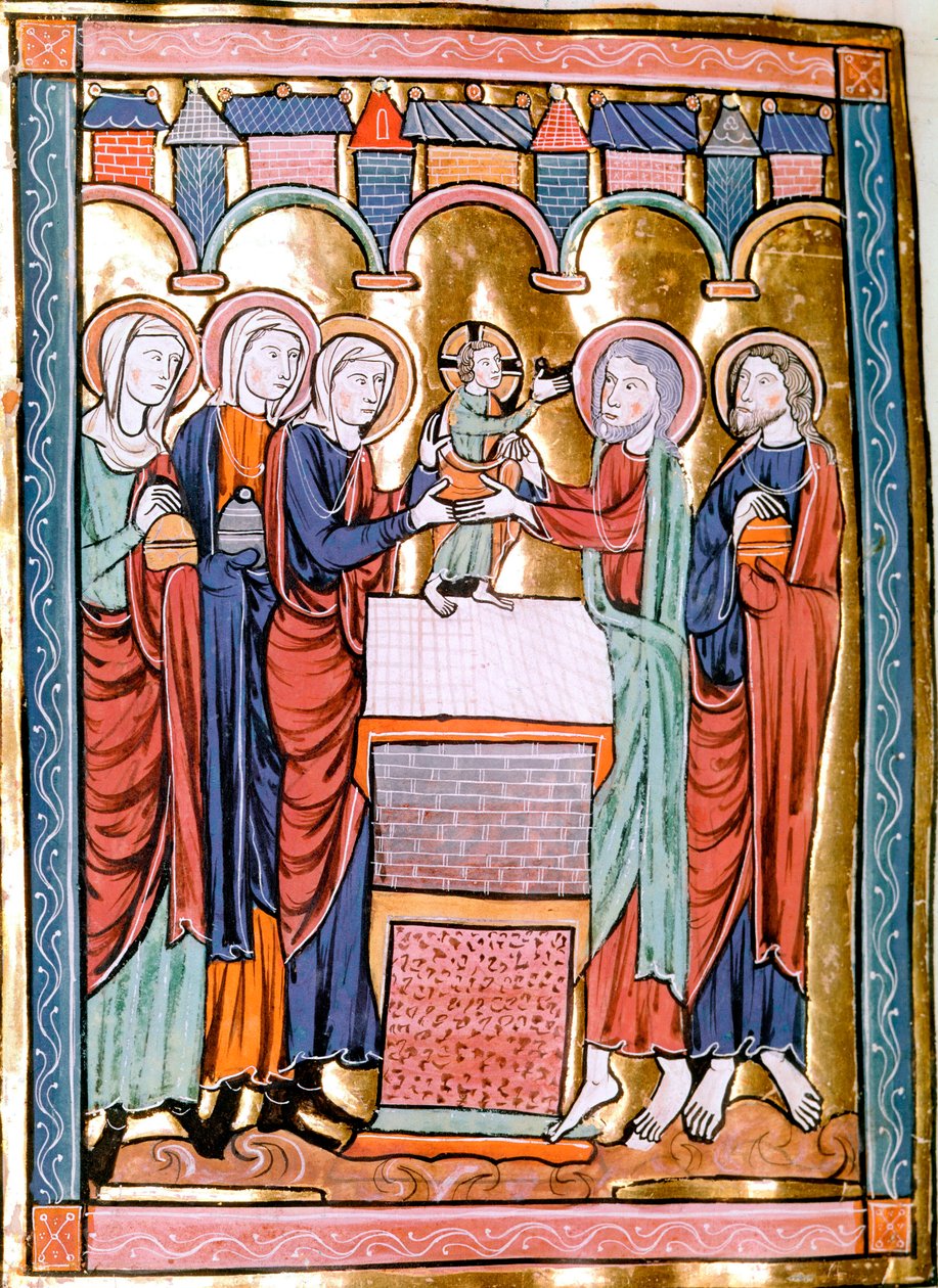 Presentasjonen ved miniatyrtempelet hentet fra "" Liber Psalmorum Cum Calendario"" eller "" Psaltier à l