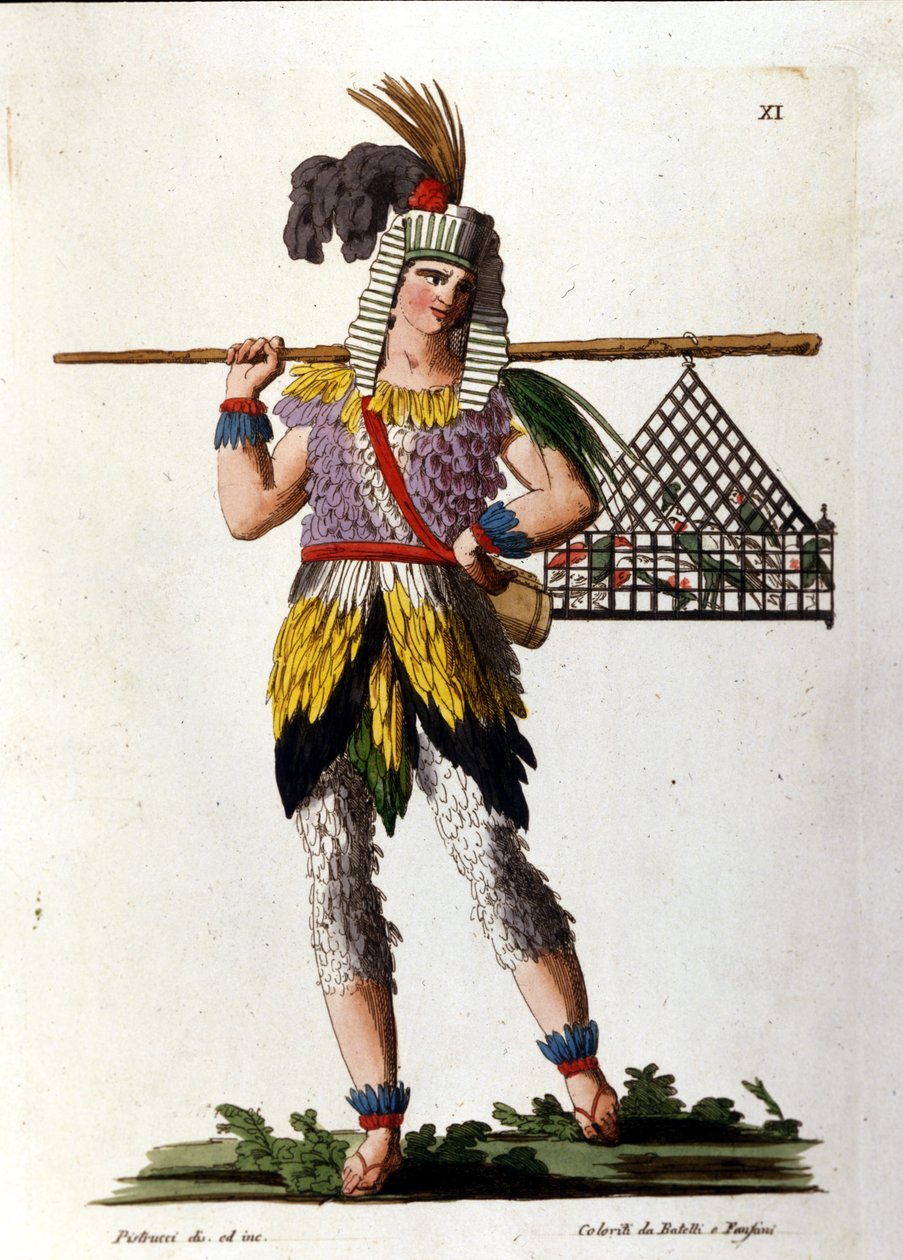 Rollen som Papageno, karakter av Mozarts "" Tryllefløyten (Die Zauberflote; Tryllefløyten av Unknown artist
