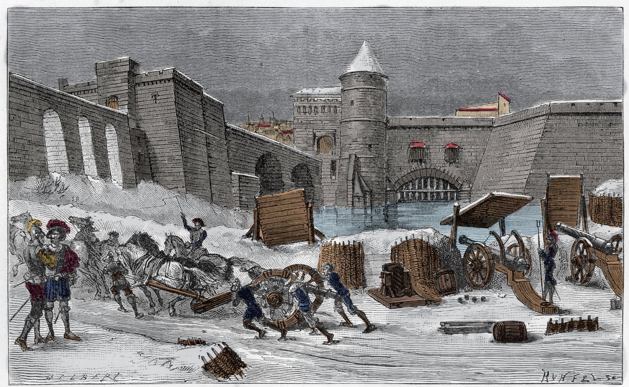 Setet til Metz av Charles V i 1552 i "" Les sieges celebres"" gravering av Gilbert. av Unknown artist