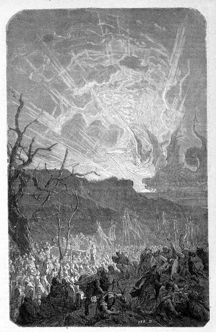 Årets overtro tusen (1000): verdens ende - i "History of the Popes"" av Unknown artist