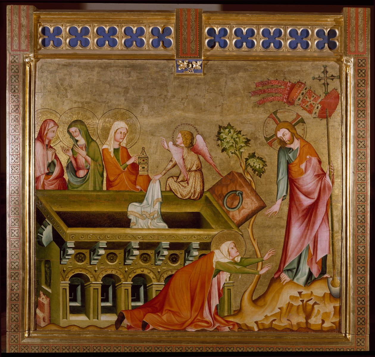 De tre kvinnene i graven og Noli me tangere (maleri, ca. 1330) av Unknown artist