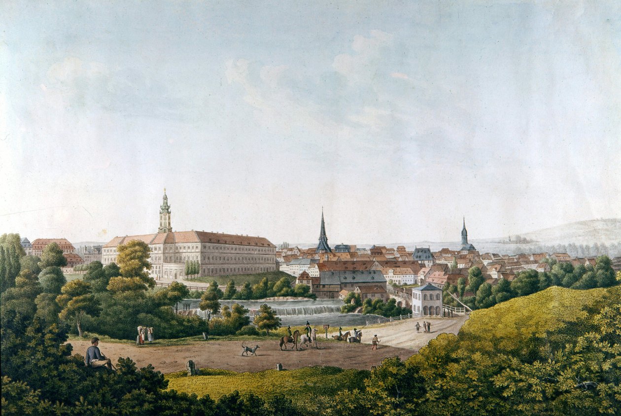 The town of Weimar at the end of the 18th century. av Unknown artist