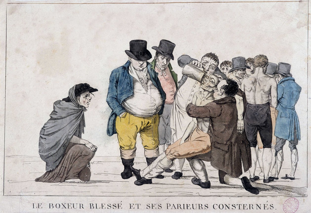 Den sårede bokseren og hans kjempet bedre - 1800-tallet, Carnavalet. av Unknown artist