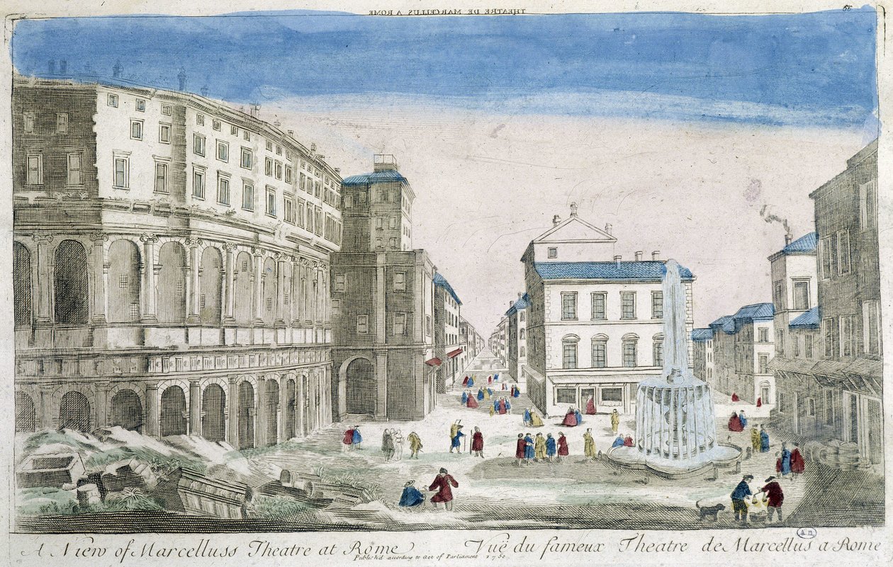 Theatre of Marcellus i Roma - Optisk visning av Unknown artist